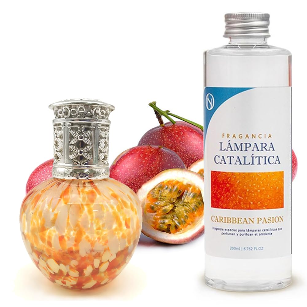 Lámpara Catalítica Drops Orange + Aroma Caribbean Passion 500ml - Elimina Olores, Perfuma Y Mejora La Calidad Del Aire_0