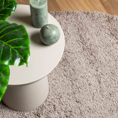 Alfombra Peluda De Pelo Largo Moderna Pamplona Beige Ø 160 Cm / Vetonek_4