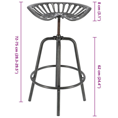 Esschert Design Taburete Con Forma De Asiento De Tractor Gris_2