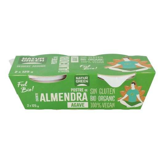 Sobremesa de Amêndoa NaturGreen com Agave, 2 x 125 g