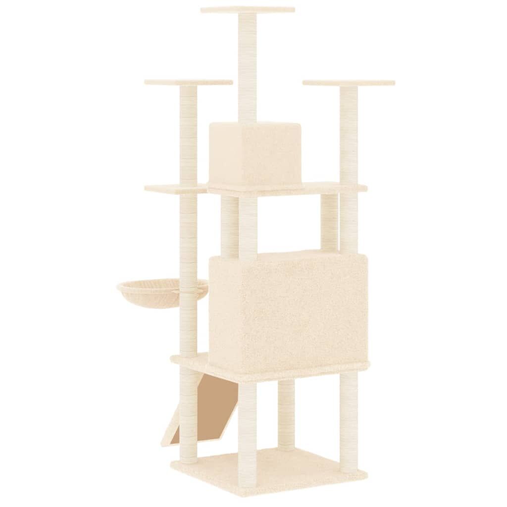 Vidaxl Rascador Para Gatos Con Postes De Sisal Crema 154 Cm_4