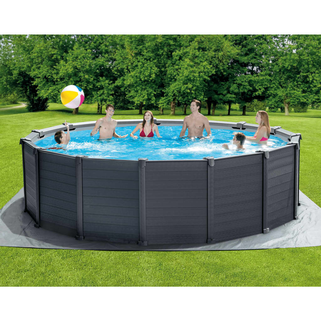 Intex Conjunto De Piscina Sobre Suelo Graphite Gray Panel 478x124 Cm_1