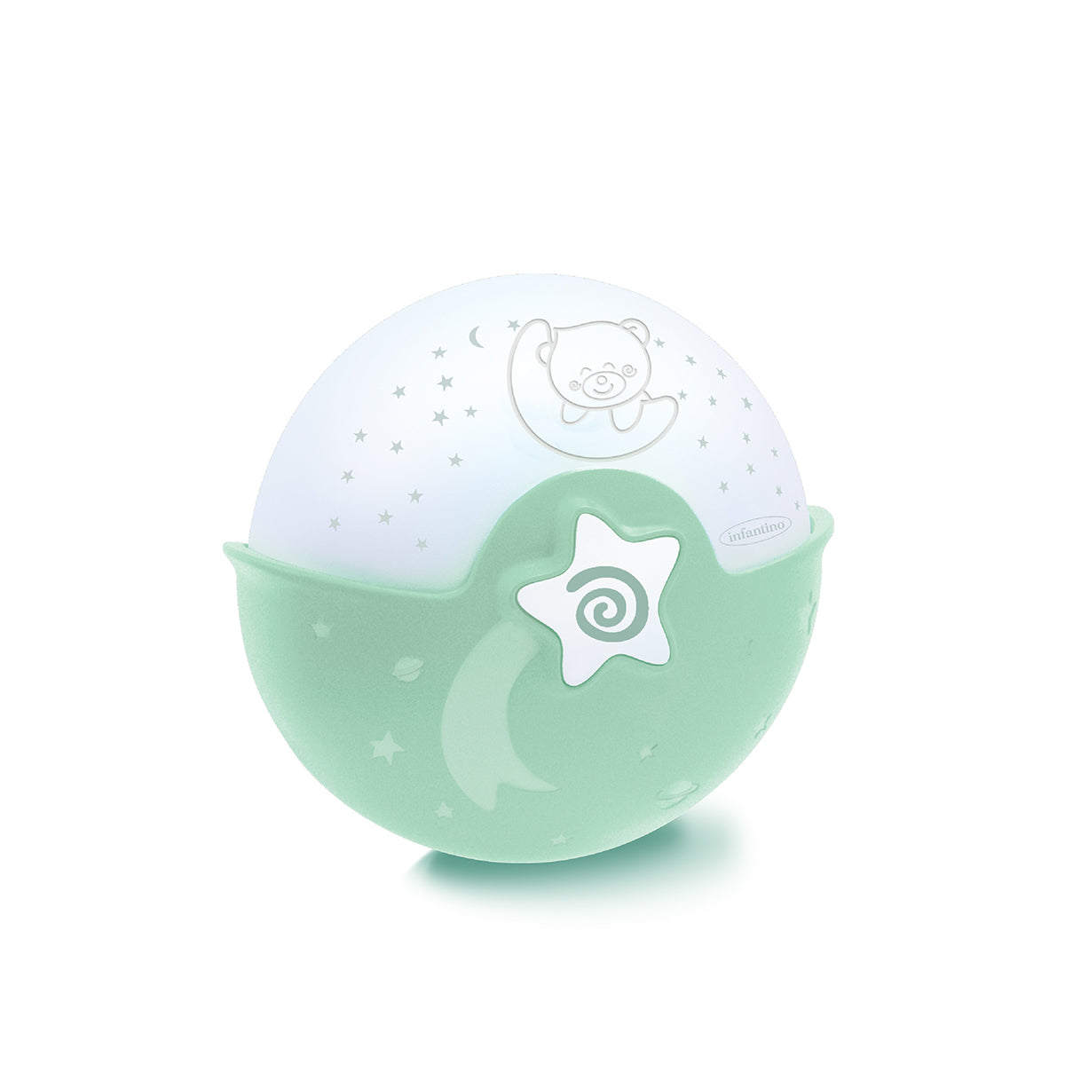 Infantino Luz Evolutiva Nocturna, Clip Para Cuna, Proyector De Estrella Y Luz De Mesa Con Melodías Y Sonidos, Verde_0