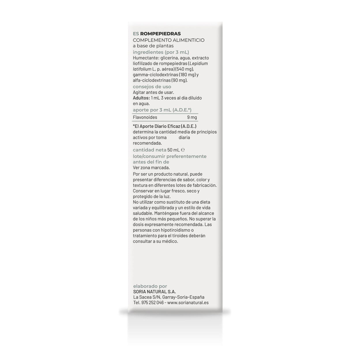 Extrato de Quebra-Pedras Natural Soria, 50 ml