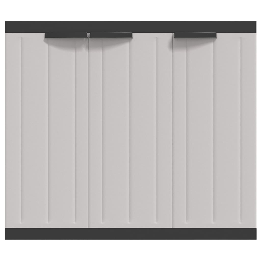 Armario De Almacenaje Exterior Pp Gris Y Negro 97x37x85 Cm_3