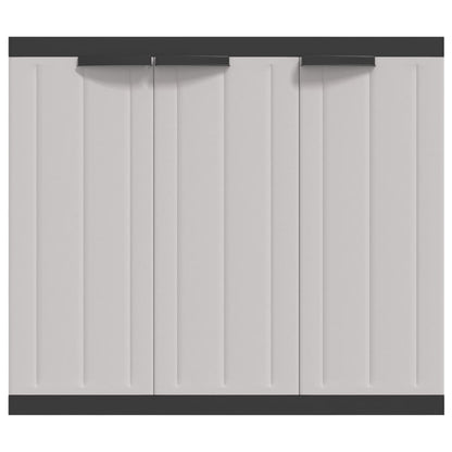 Armario De Almacenaje Exterior Pp Gris Y Negro 97x37x85 Cm_3