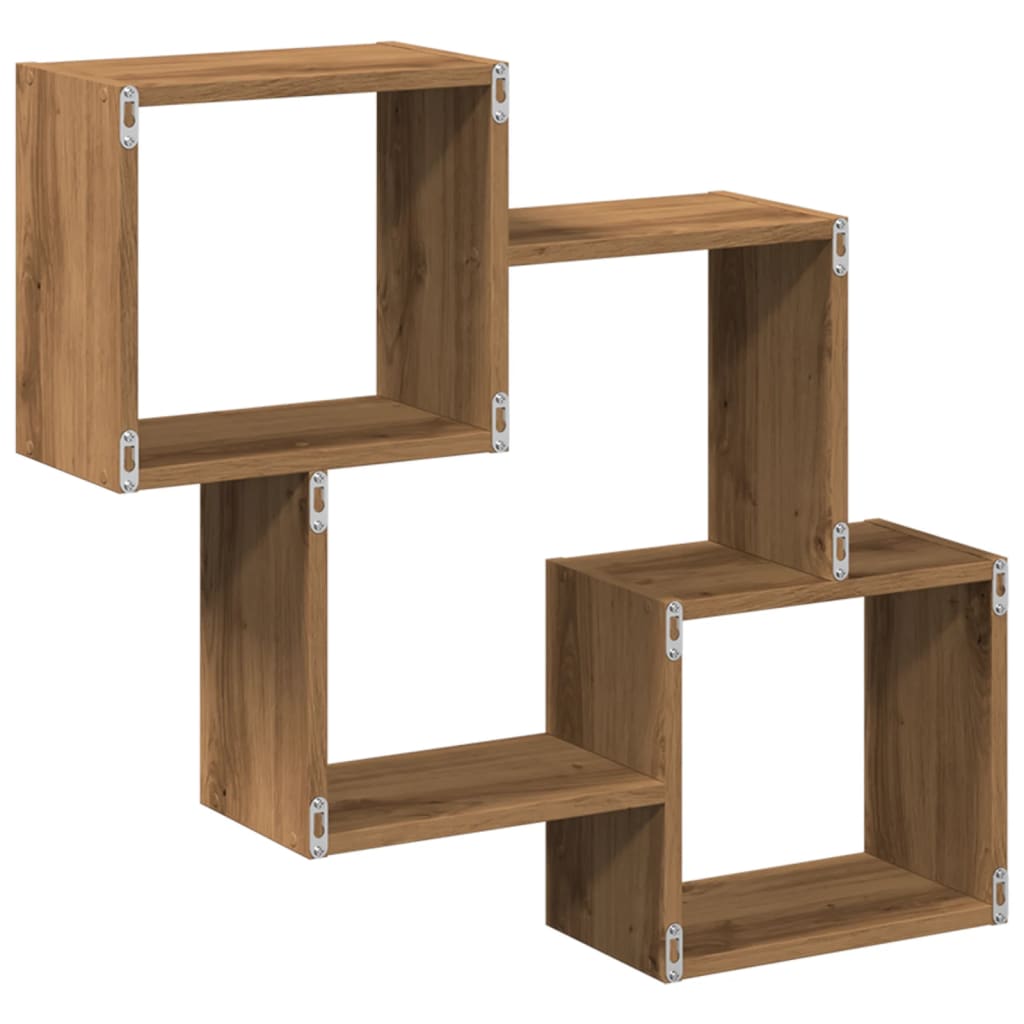 Armario De Pared Madera Ingeniería Roble Artesanal 78x18x71 Cm / Vetonek_2