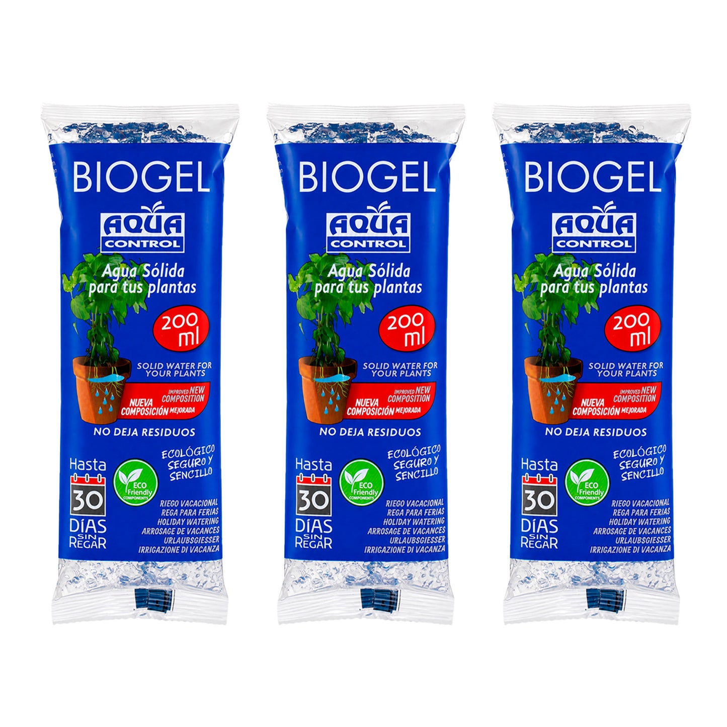 Pack 3x Gel de Riego Biogel Aqua Control 200 ml