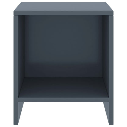 Mesita De Noche Madera Maciza De Mango Gris Claro 35x30x40 Cm_0