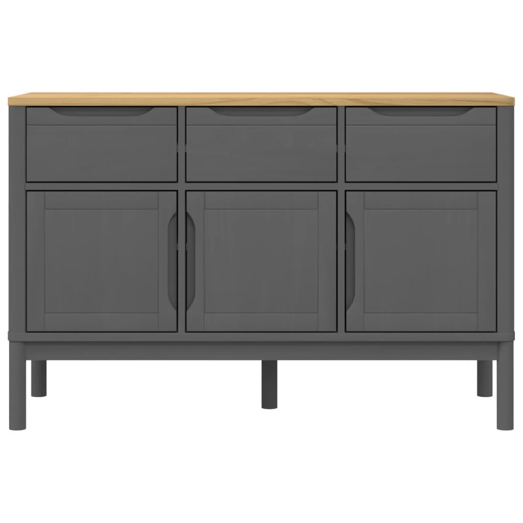 Aparador Floro Madera Maciza De Pino Gris 114x43x74 Cm / Vetonek_1