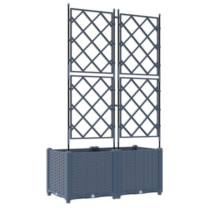 Macetero De Jardín 2 Uds. Gris 80 X 40 X 143 Cm Pp_5