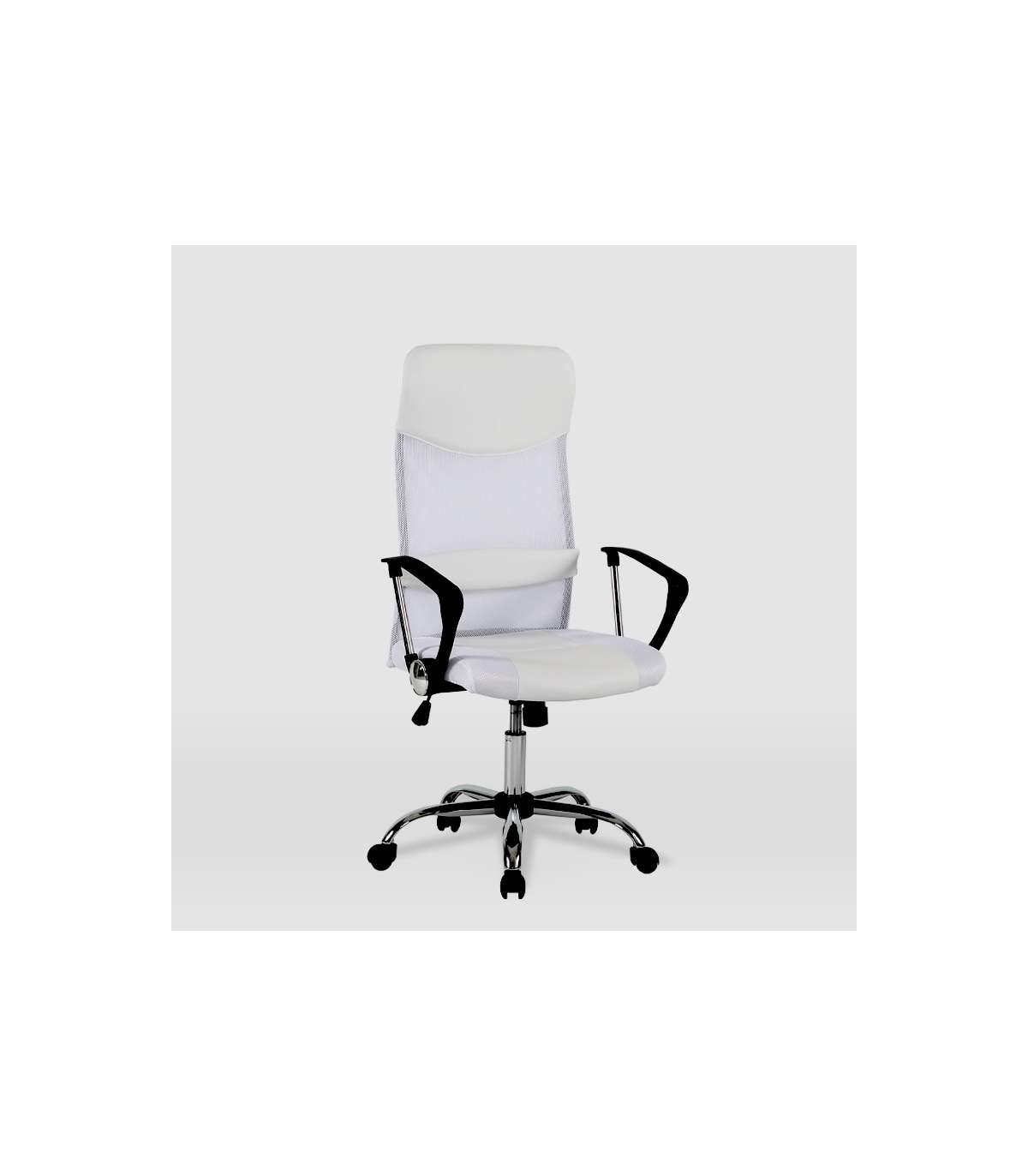 Silla De Oficina Dafne Acabado Blanco. Alto: 112.5-122cm Ancho: 60cm Fondo: 49.5cm._1