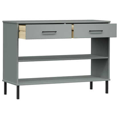 Armario Consola Patas De Metal Madera Maciza Pino Gris Oslo_3