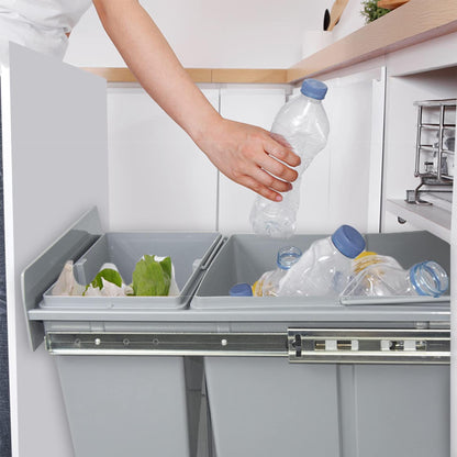 Cubo De Reciclaje 10l+20l Bajo Fregadero, Extracción Manual Y Tapa_3