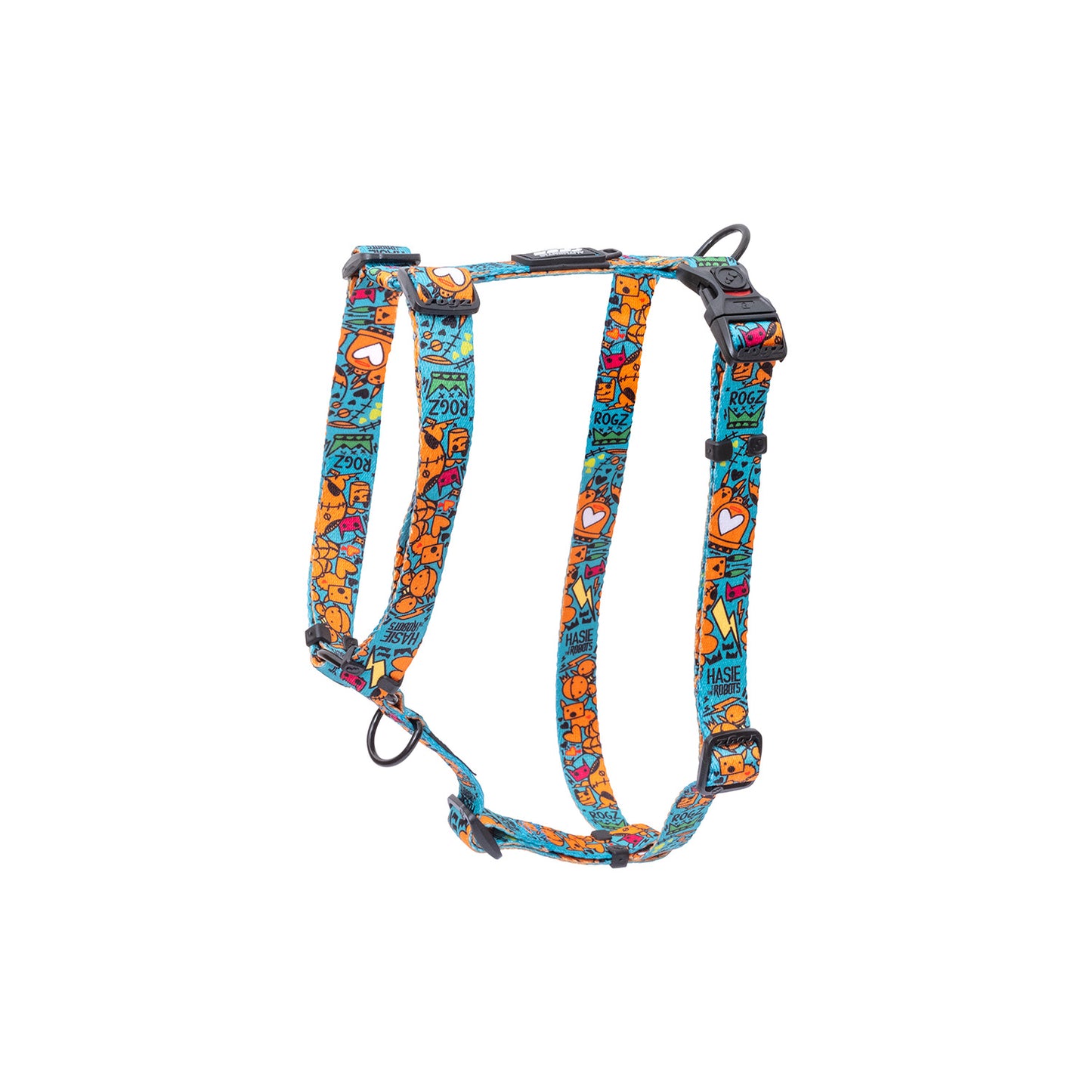 Arnés Para Perro, Modelo Fusion De Rogz, Estampado Graffiti Azules. Talla S (8-14kg)_0