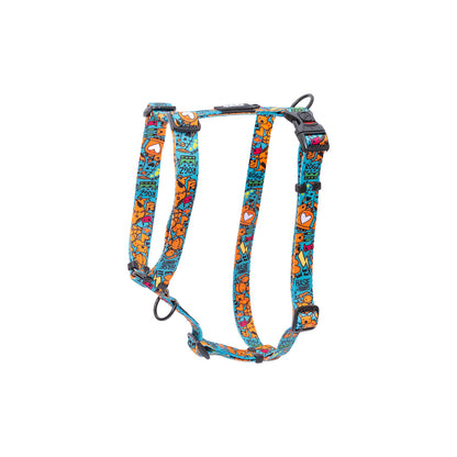 Arnés Para Perro, Modelo Fusion De Rogz, Estampado Graffiti Azules. Talla S (8-14kg)_0