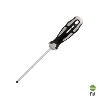 Destornillador Plano Vaciado Acero S2 Mango Tpr Bimaterial. Medida 0,8 X Ø 4,0 X 100 Mm.  Din5265_0