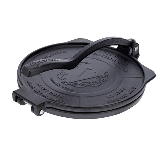 Victoria Prensa Tortillera Para Tortillas Mexicanas Hierro Fundido Hd Curado 20cm, Pataconera Colombiana, 34214, Negro_0