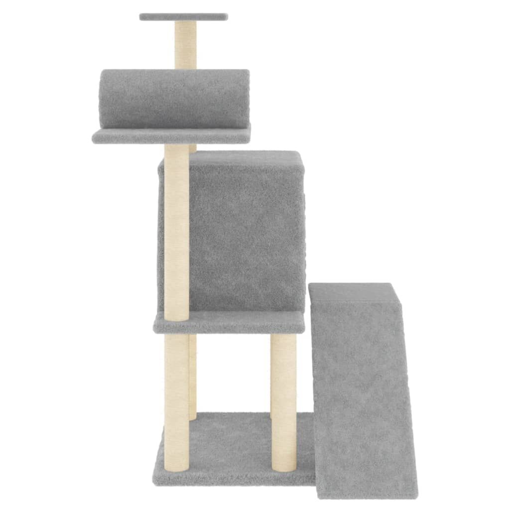 Vidaxl Rascador Para Gatos Con Postes De Sisal Gris Claro 110,5 Cm_3