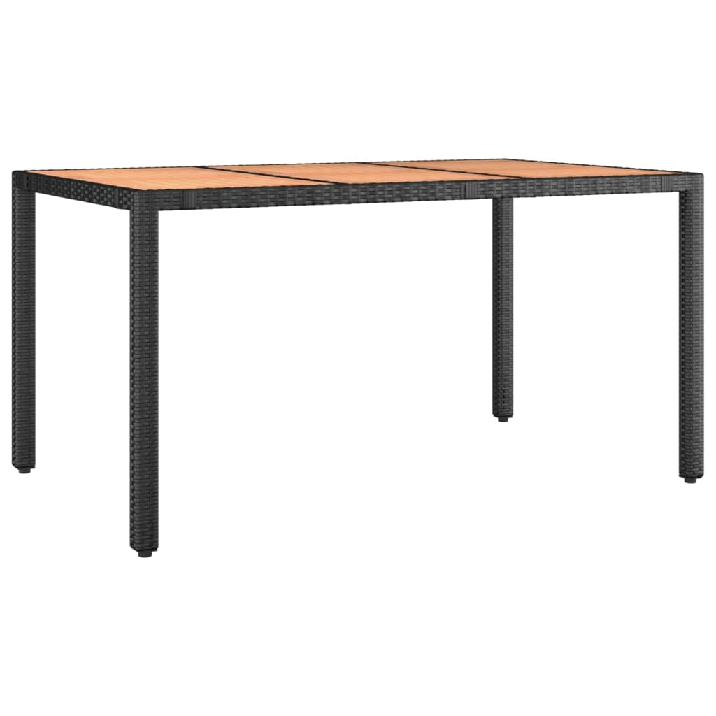 Set De Comedor De Jardín 7 Pzas Y Cojines Ratán Sintético Negro / Vetonek_2