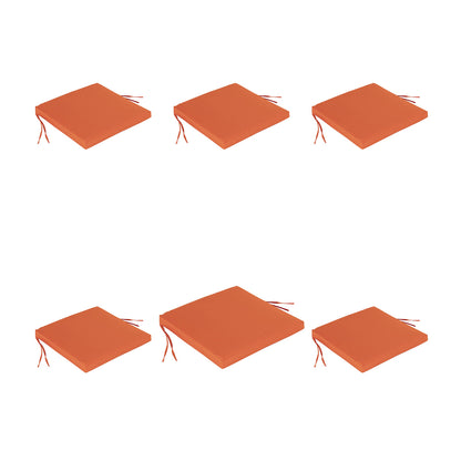 Pack 6 Cojines Para Sillas De Jardín Color Naranja, Tamaño 44x44x5 Cm, Repelente Al Agua, Desenfundable_0