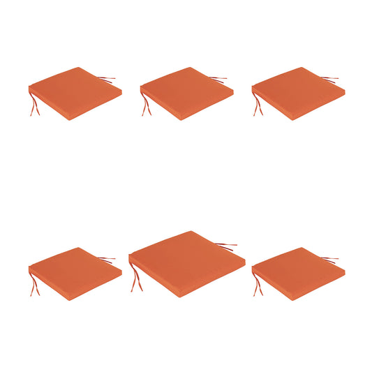 Pack 6 Cojines Para Sillas De Jardín Color Naranja, Tamaño 44x44x5 Cm, Repelente Al Agua, Desenfundable_0