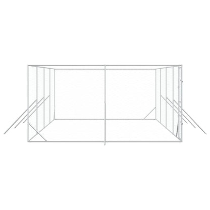 Perrera De Exterior Acero Galvanizado Plateado 8x4x2 M_5