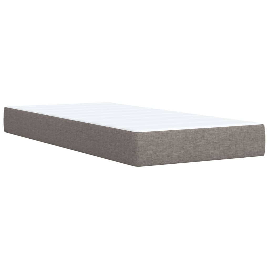 Cama Box Spring Con Colchón Tela Gris Taupe 90x200 Cm / Vetonek_1