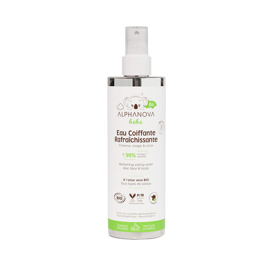 Água de pentear Alphanova Refrescante para Bebé BIO 200 ml.