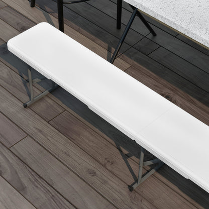 Outsunny Banco De Jardín Plegable De 3 Plazas 183x28x43 Cm Blanco_3