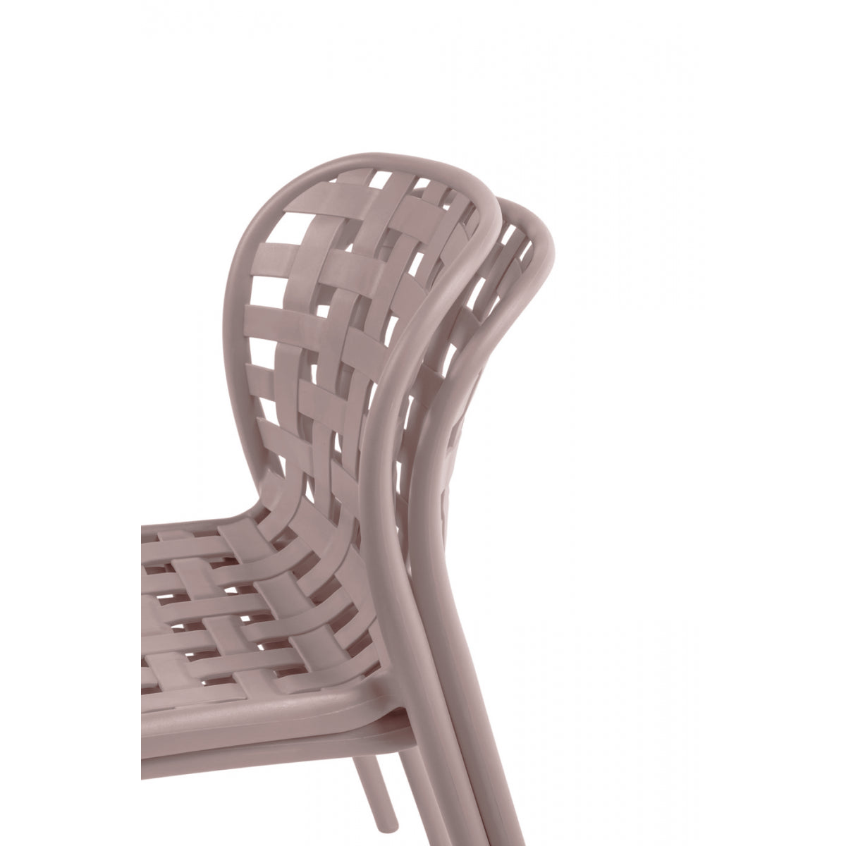 Juego De 4 Sillas De Jardín De Polipropileno Apilables Caladas Corfu Beige - Muebles De Jardín -46x56xh82cm_3