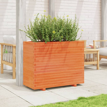 Jardinera Madera Maciza De Pino Marrón Cera 90x40x72 Cm_2