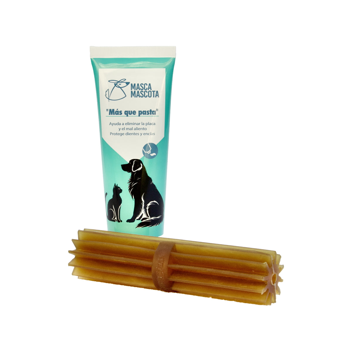 Pack de higiene dental para perros con hueso de resina natural alta resistencia Masca mascota 100 g_1