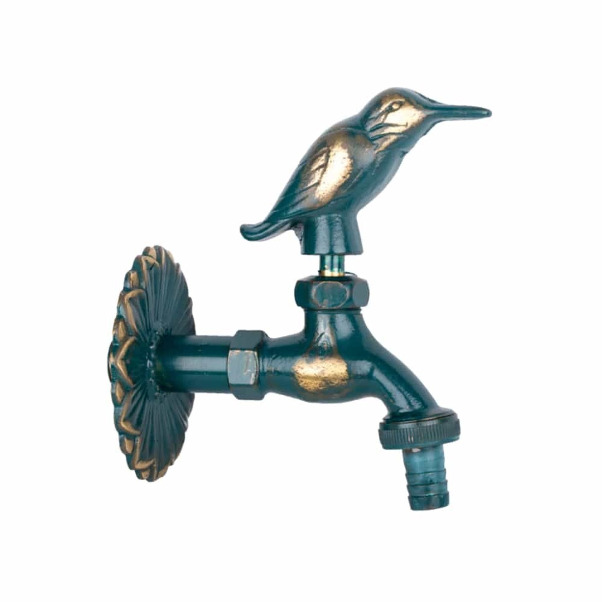Grifo Jardín Vintage Con Pájaro Latón Patinado 1/2_0