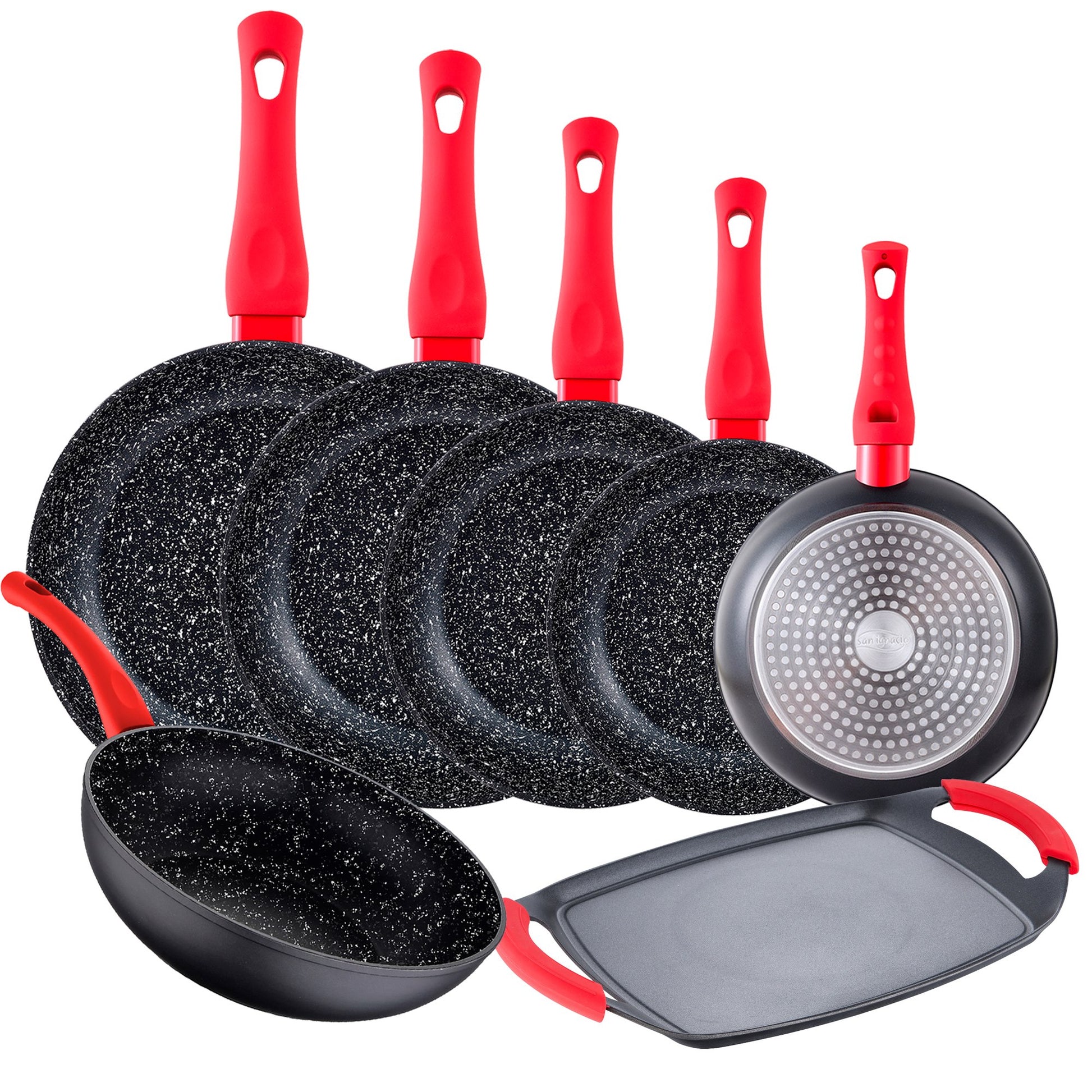 Set 6 Sartenes Energy (20,22,24,26,28, Wok 26cm)+ Asador Magna De Asador Forjado San Ignacio_0