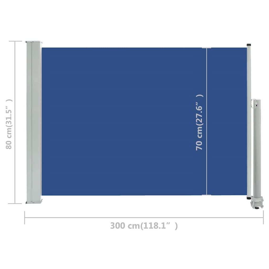 Vidaxl Toldo Lateral Retráctil De Jardín Azul 80x300 Cm_2