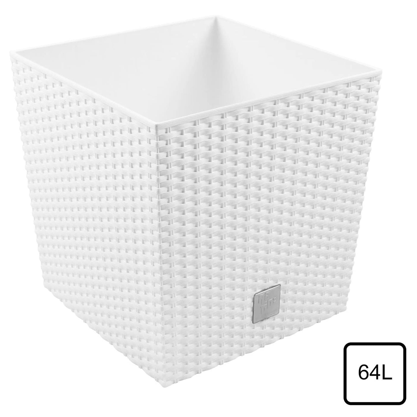 Maceta Rato 64 Litros Con Cubilete Para Plantar En Color Blanco 40 X 40 X 40,8 Cm._2