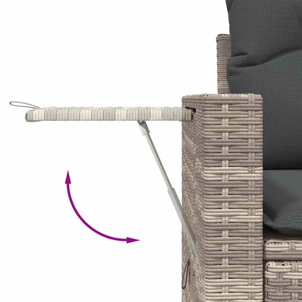 Set De Sofás De Jardín 8 Pzas Y Cojines Ratán Sintético Gris / Vetonek_0