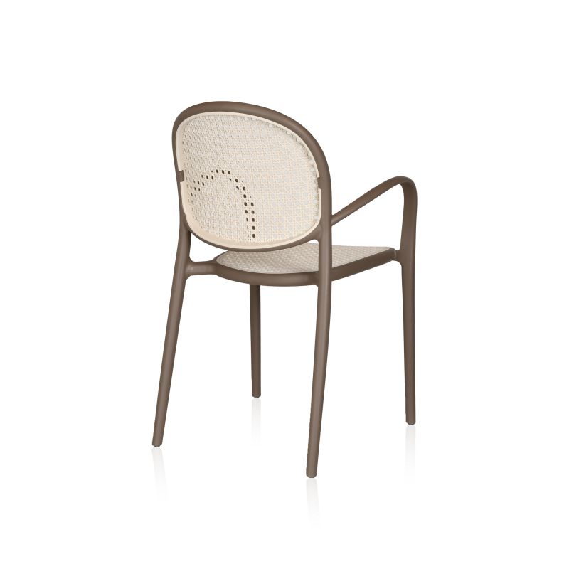 Pack 4 Sillas De Exterior Klux Arm Apilables, Polipropileno, Taupé, 56 X 85 X 48_4