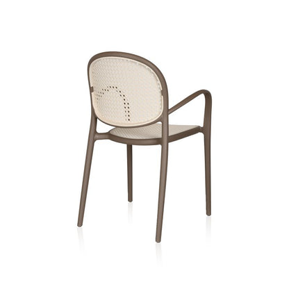 Pack 4 Sillas De Exterior Klux Arm Apilables, Polipropileno, Taupé, 56 X 85 X 48_4