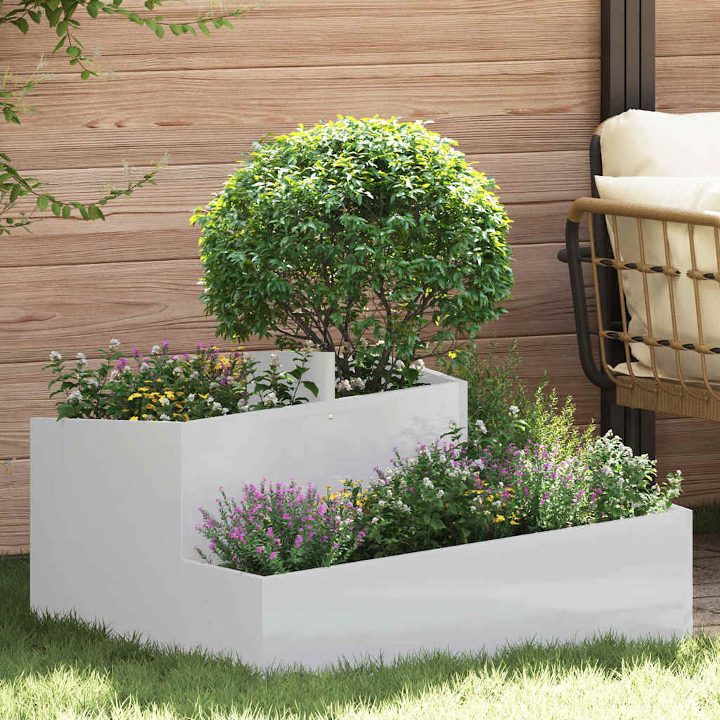 Macetero De Jardín Plateado 80 X 80 X 50 Cm Acero Galvanizado_1