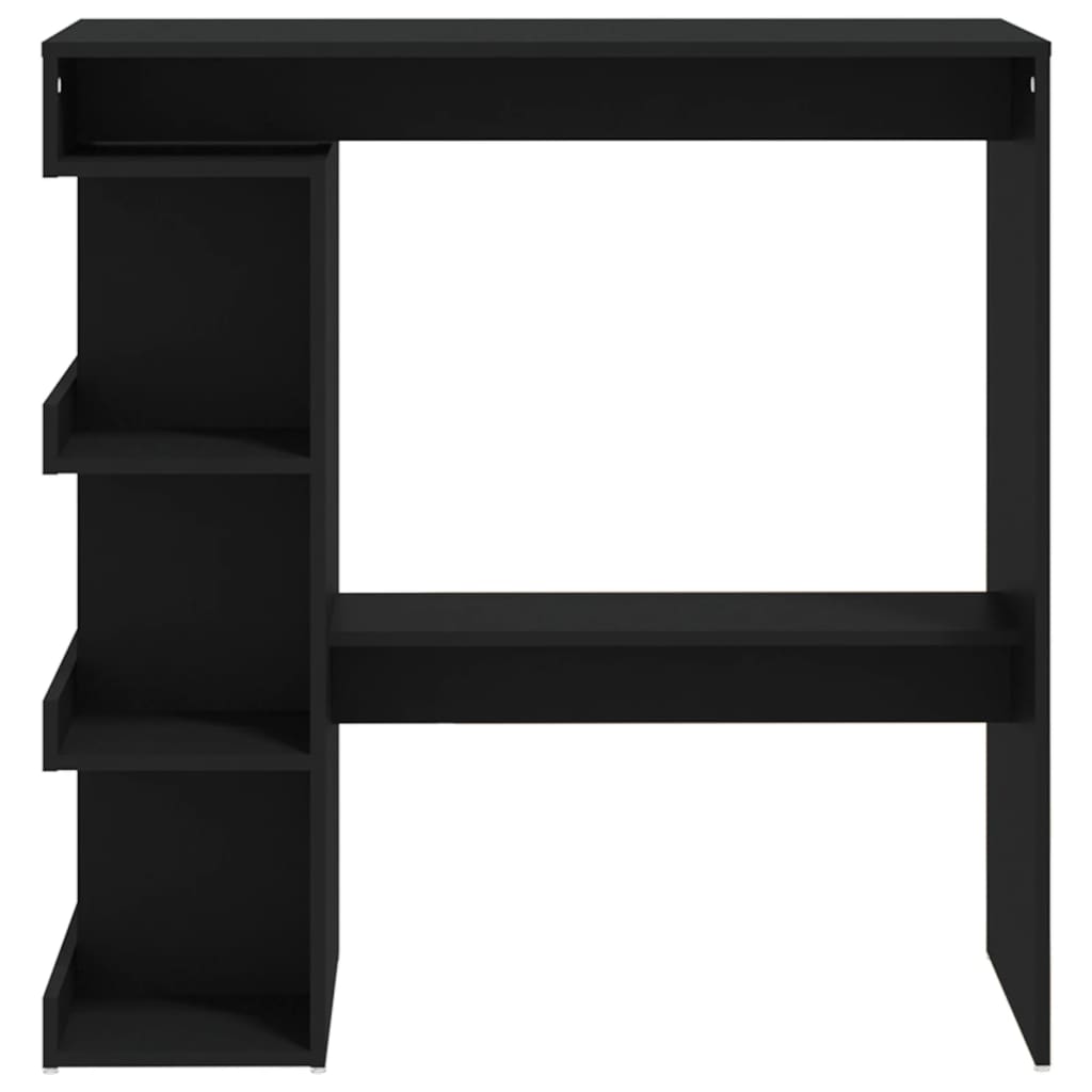 Mesa Bar Estante Almacenaje Contrachapada Negro 100x50x101,5 Cm_3