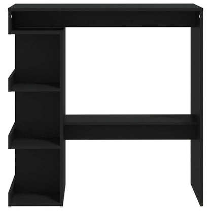 Mesa Bar Estante Almacenaje Contrachapada Negro 100x50x101,5 Cm_3