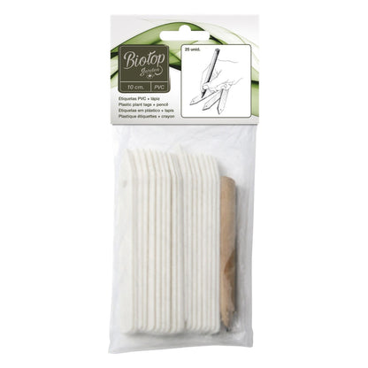 Bolsa 25 etiquetas pequeñas para semilleros y huerto Biotop + lápiz