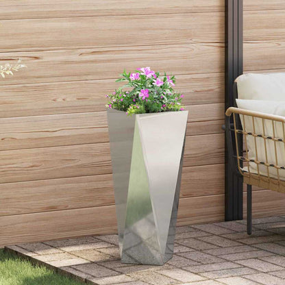 Jardinera 2 Uds. Plateado 30 X 30 X 75 Cm Acero Galvanizado_3