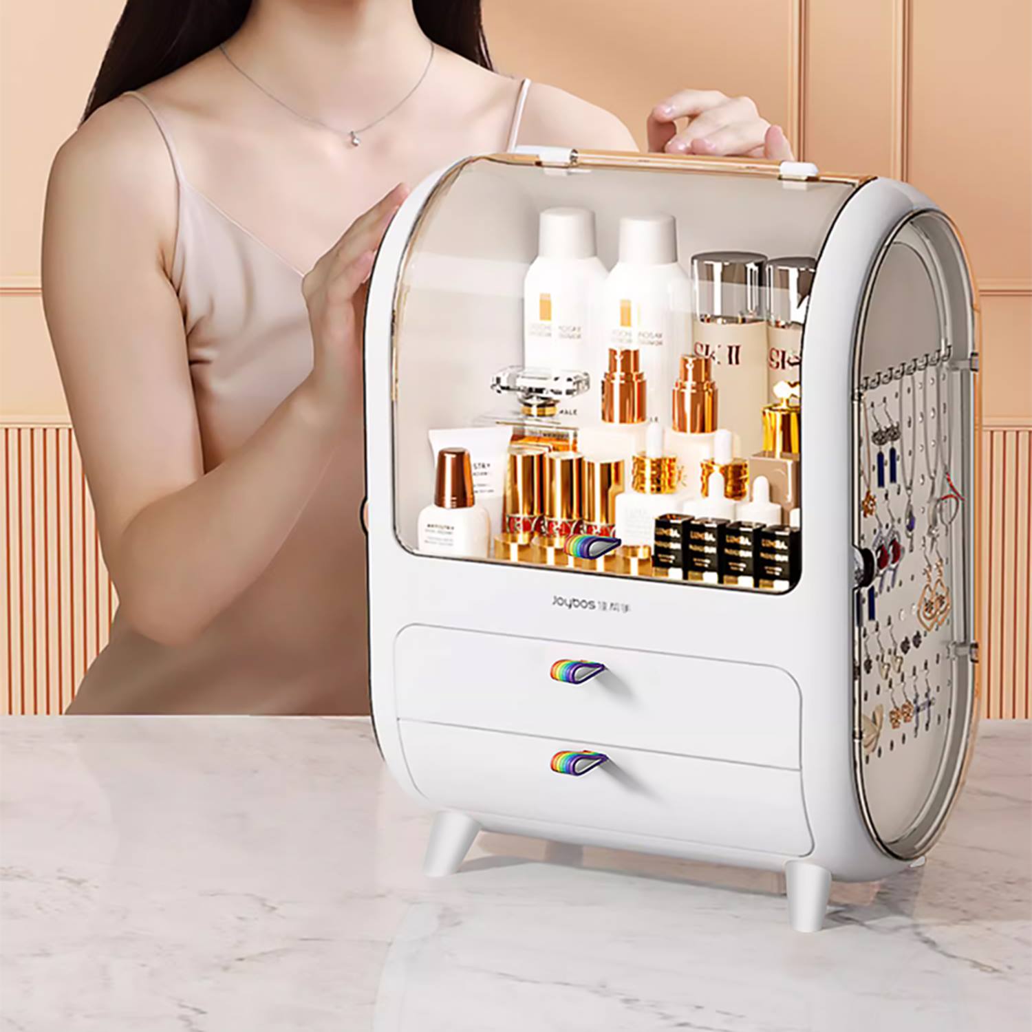 Joybos - Caja De Almacenamiento Para Cosmeticos Y Accesorios Con Tapa_3