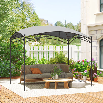 Outsunny Cenador Para Jardín 3x2 M Con Cúpula Elegante Impermeable Gris_1