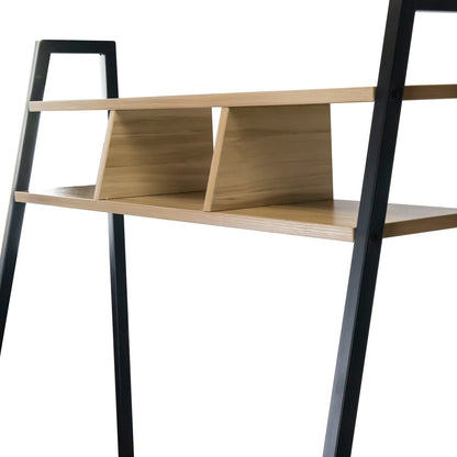 Escritorio Metálico Con Estantería Organizadora De Madera Oyam 142x84x46cm 7house_3