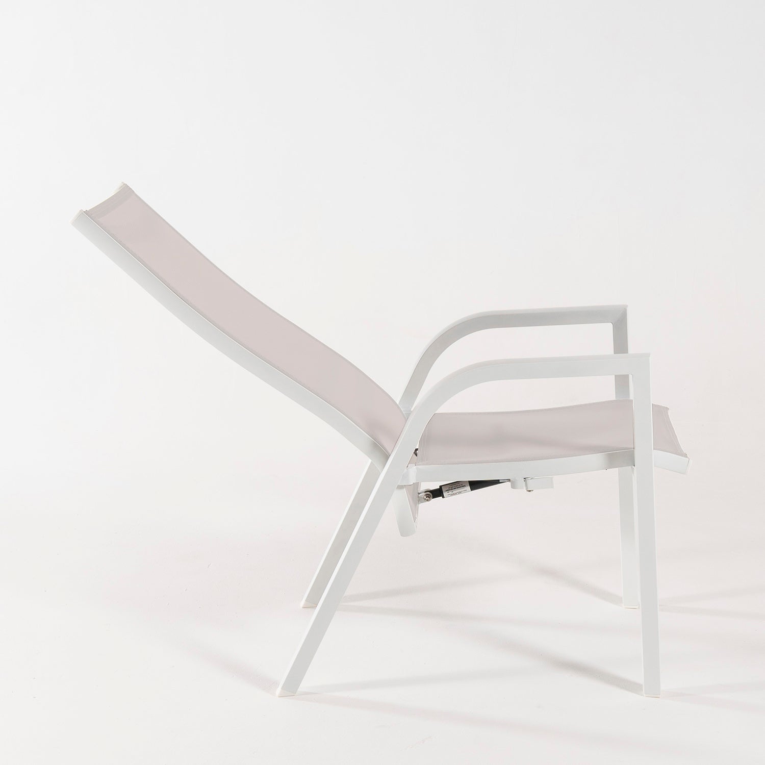 Sillón Para Jadín, Aluminio Blanco, Aluminio Y Textilene, Color Blanco, Sillon:110x57x70_3
