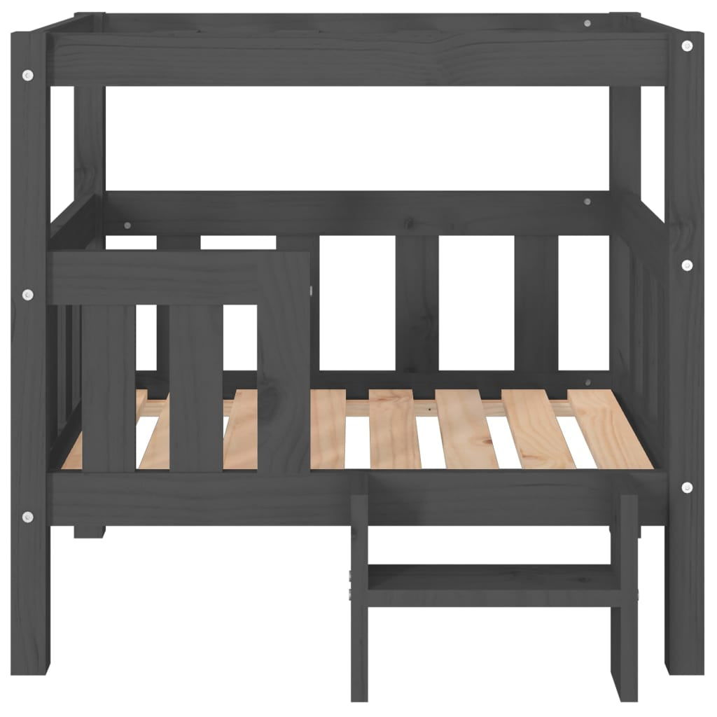 Vidaxl Cama Para Perros Madera Maciza De Pino Gris 75,5x63,5x70 Cm_4
